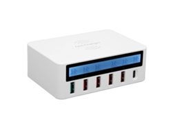 Cargador Usb Inalámbrico Inteligente de 6 Puertos Y 50 W de Carga Rápida Con Pantalla Led Wlx 818f