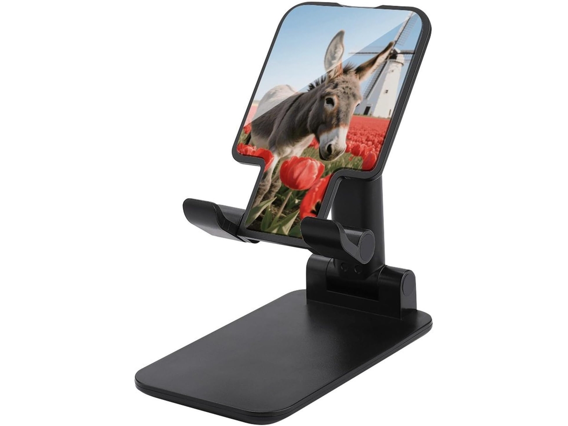 Suporte Dobrável Para Celular Em Formato De Burro E Flores, Suporte Portátil Para Celular De Mesa Com Base