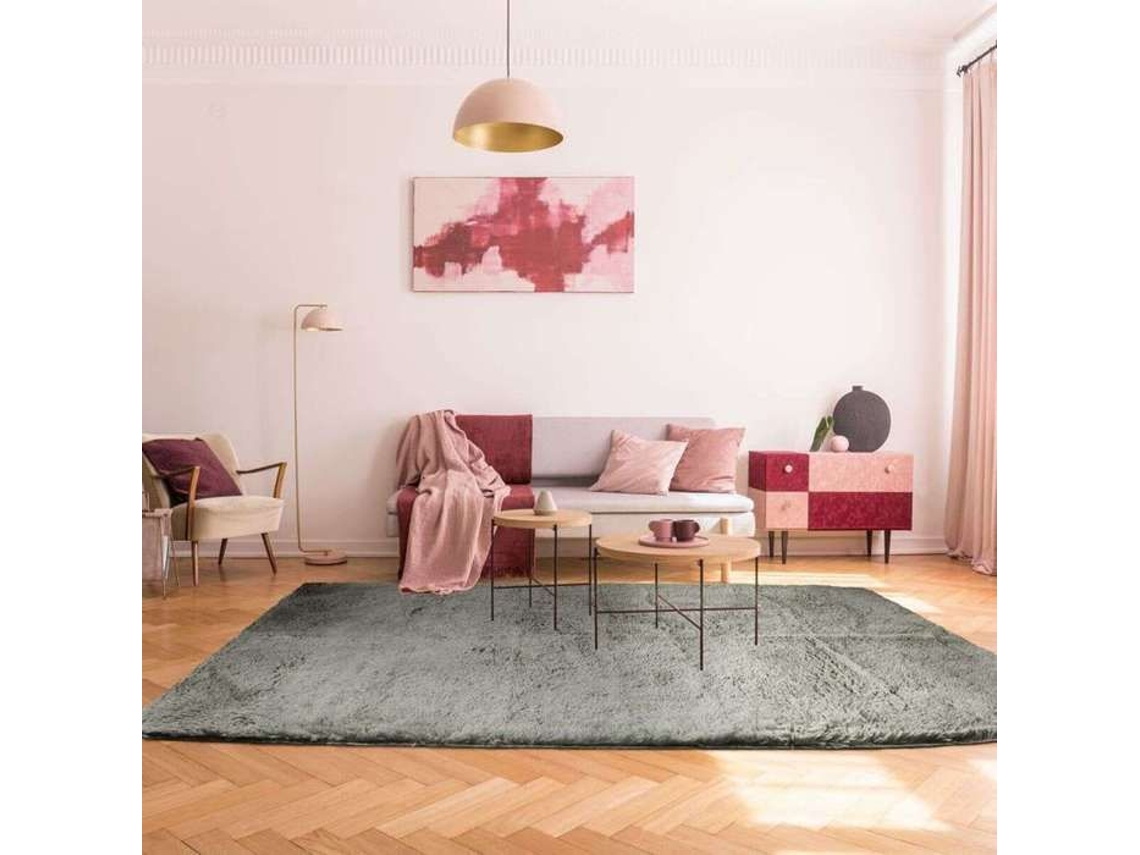 Tapete De Base Fina E Flexível Extra Macio Cinza Claro 190x290