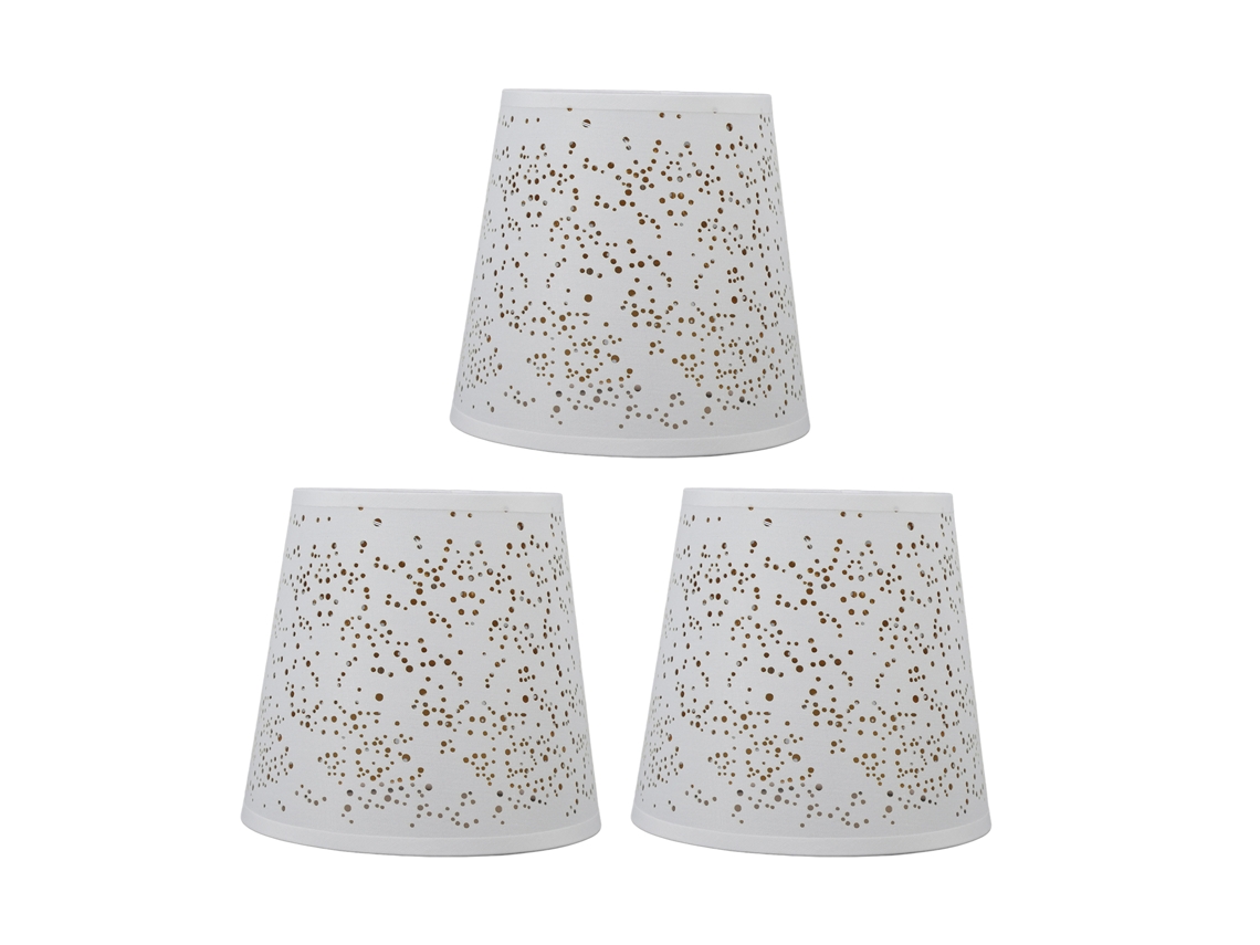 Conjunto de 3 Abajur de Tecido Anti poeira Moderno Decorativo Oco para Lâmpada E14 Mesa Parede Piso S/MARCA