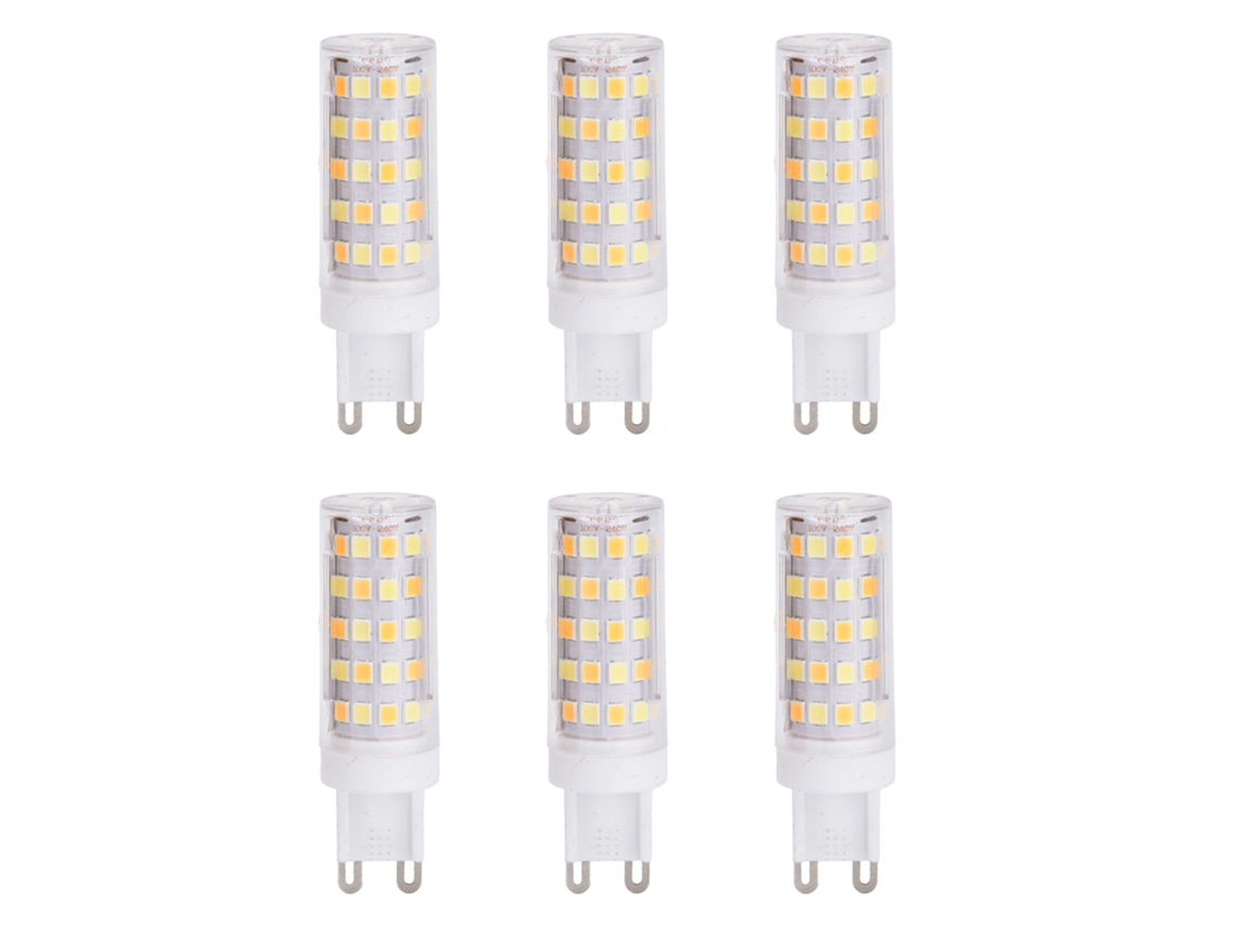 Conjunto de 6 Lâmpadas Led G9 de 9w com 66 Leds Cada CHABERLU (85 265v)