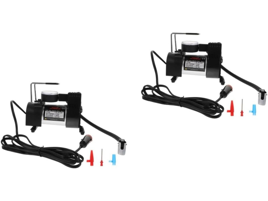 Conjunto De 2 Compressores De Ar Para Carro, Inflador Portátil Para Pneus De Plástico.