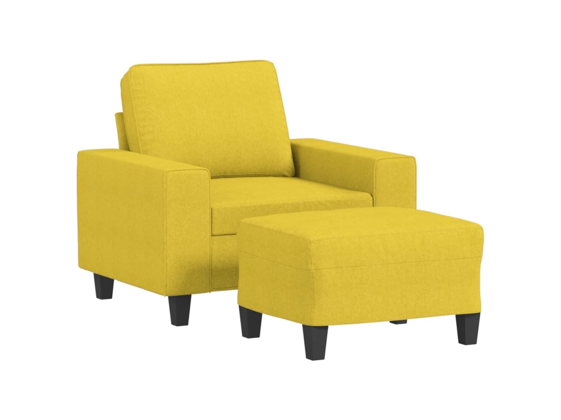 Sofa Chair With Footstool, Sofa Chairs With Footstools Vidaxl Amarelo Tecido (n/a)