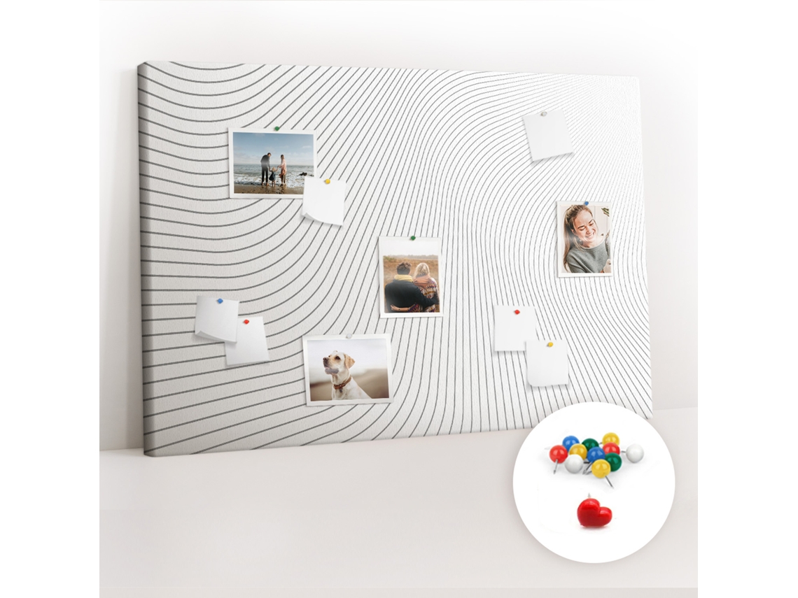 Painel De Cortiça Para Parede Abstração De Linhas Para O Escritório Espelharte (120x80 Cm)