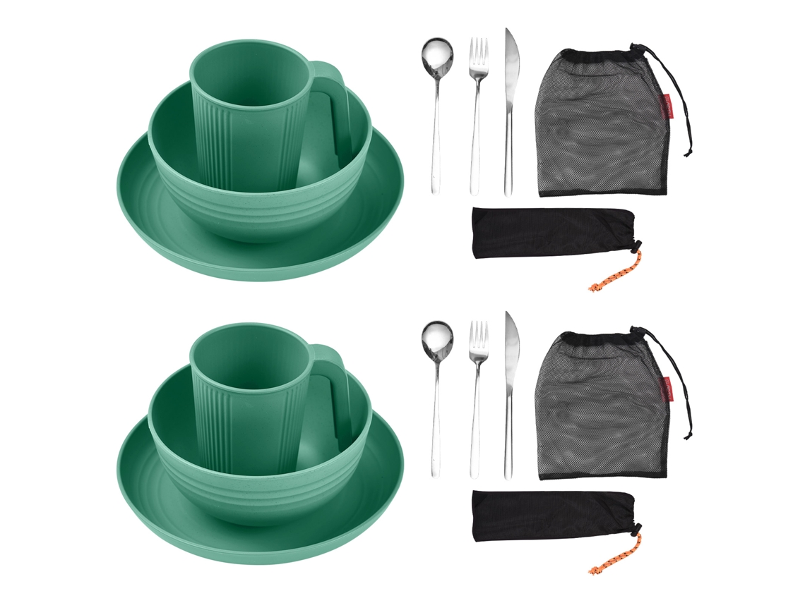 Conjunto de Utensílios de Camping para 2 Portátil