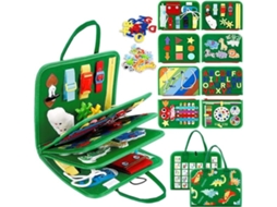 Livro De Atividades Montessori Para Crianças De 1 A 4 Anos, Brinquedo Educativo De 12 Páginas Com Fivelas E Zíperes Slowmoose