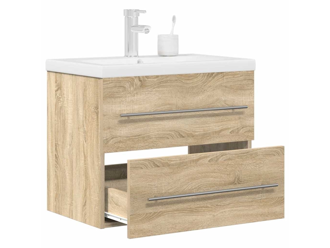 Vidaxl 2 Pcs Conj. Móveis Casa Banho Derivados Madeira Carvalho Sonoma