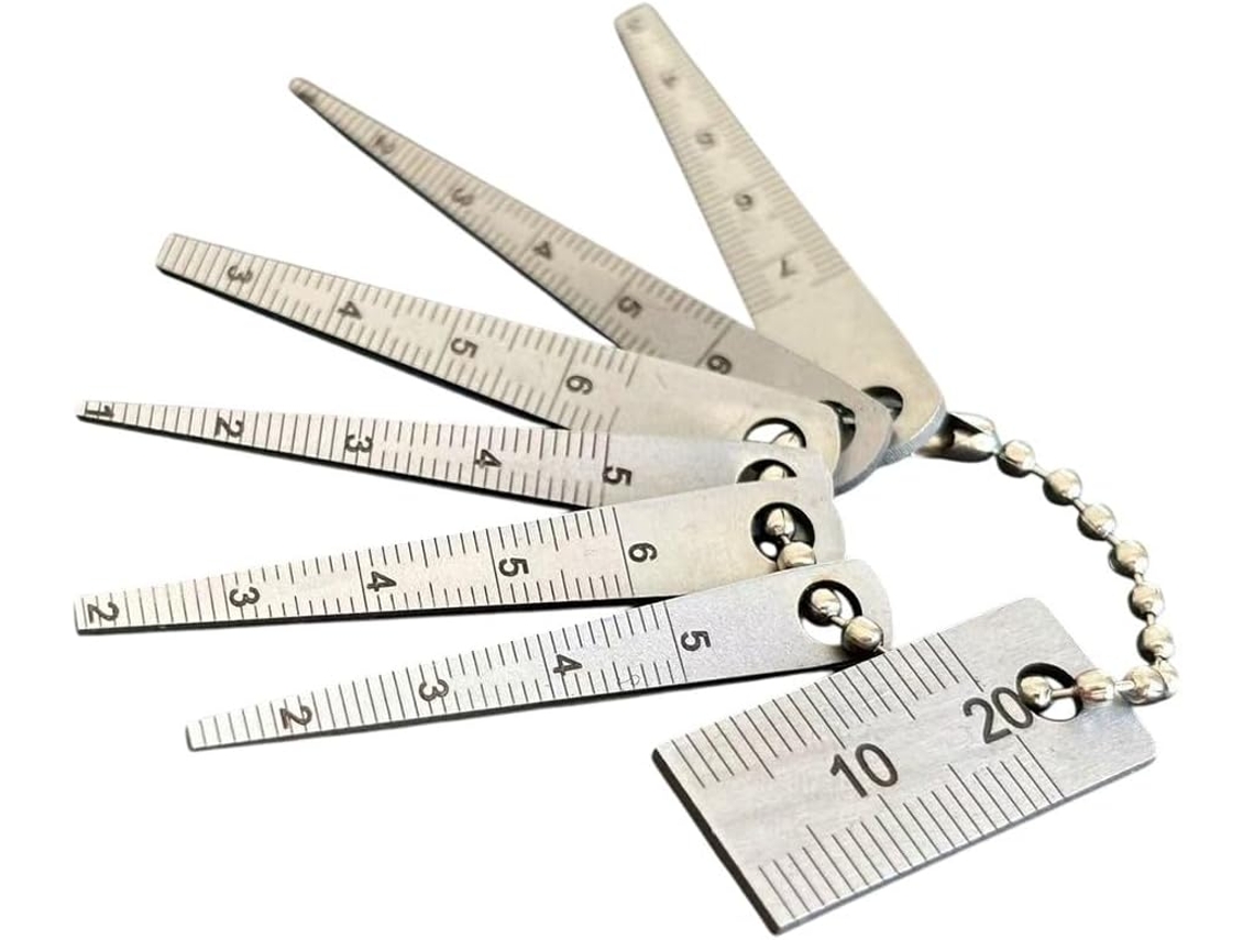 Conjunto De 7 Peças Paquímetro Cônico Em Aço Inoxidável, Régua Bolso
