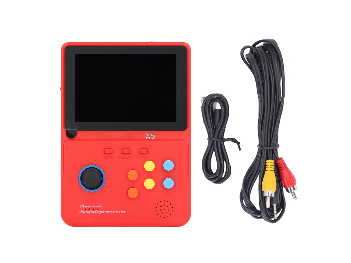 Primerox console de Jogo Portátil Retrô 4 Polegadas Hd 8000mah Power Bank 32gb para Crianças +6 Anos Vermelho