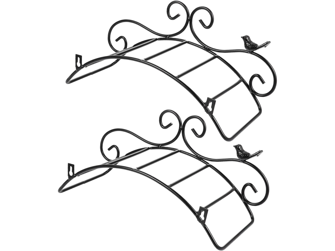 Suporte de Parede para Mangueira de Jardim em Ferro Forjado Antigo, 2 Peças, Armazenamento Prático para Jardim, Preto. SFUSHOS