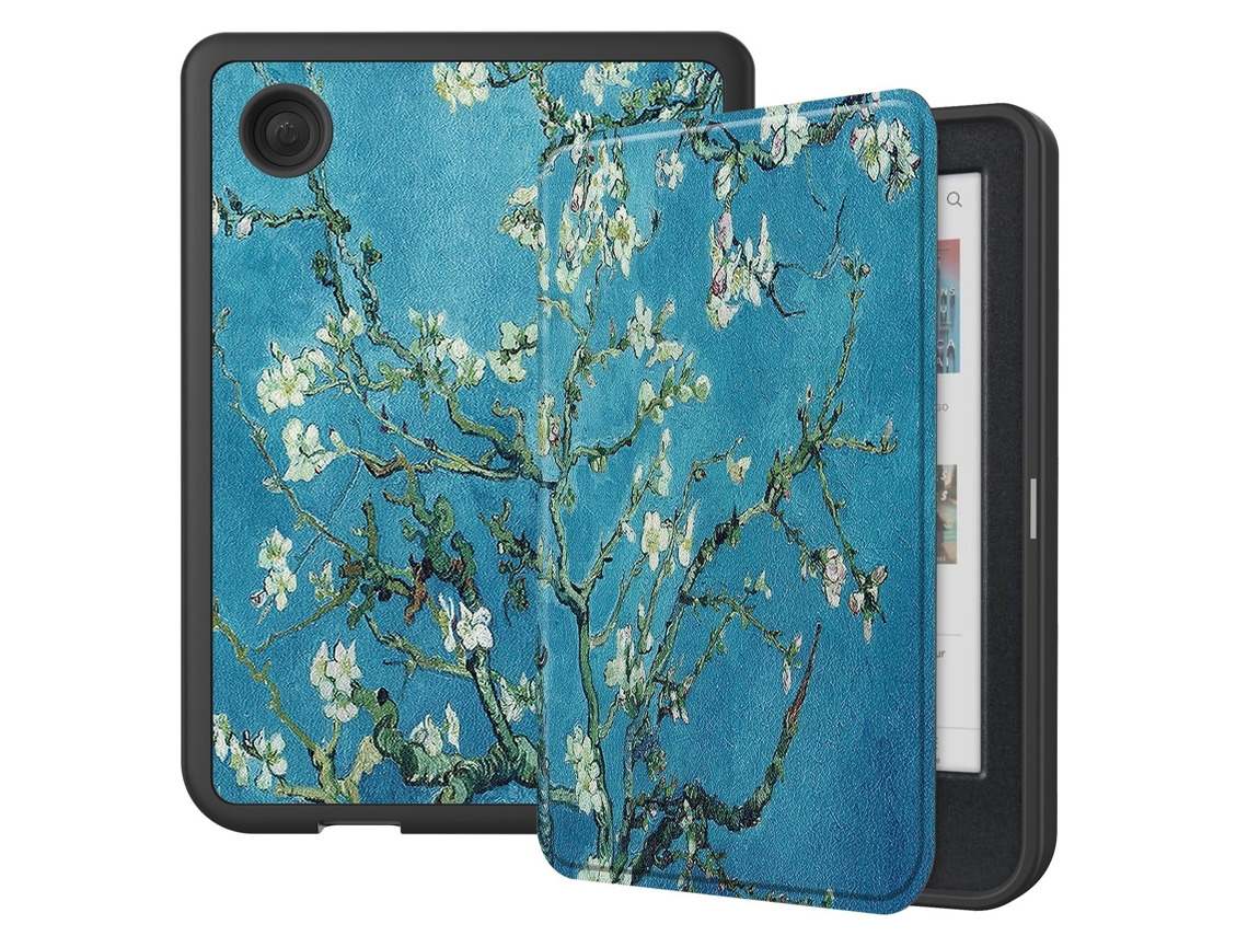 Elysve Capa Para Kobo Clara Bw/color 6 Polegadas Flor De Damasco