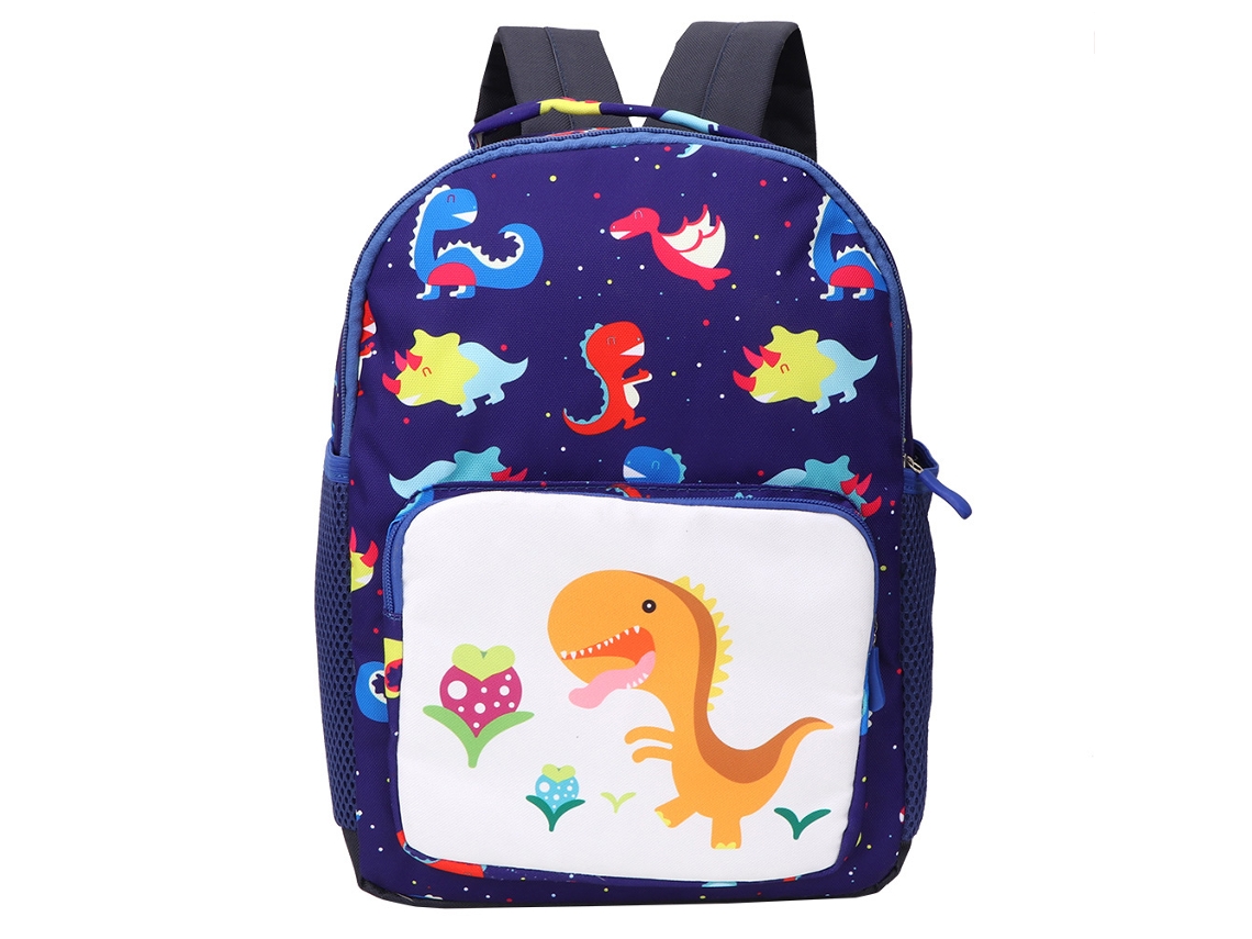 Mochila Infantil Com Design De Dinossauro De Desenhos Animados, Moderna E Bonita, Ideal Para Viagens Escolares (azul Escuro).