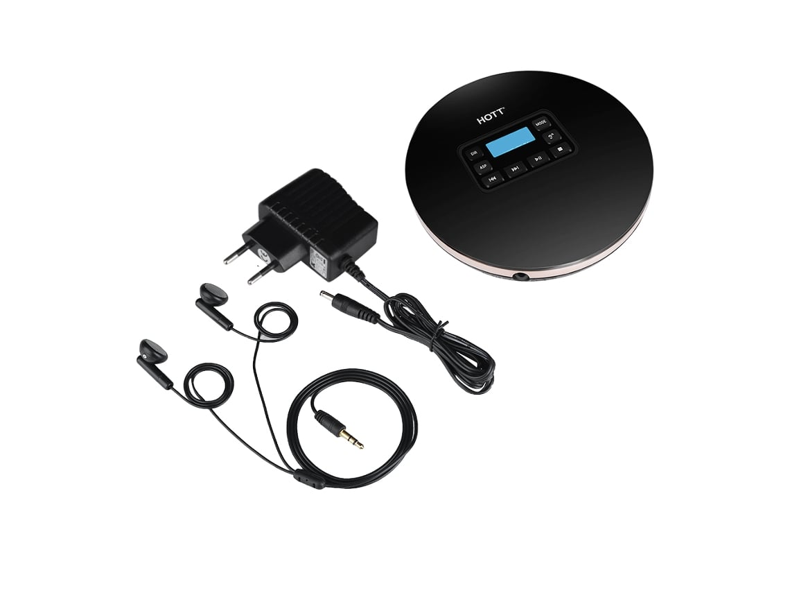 Leitor de Cd Portátil com Tela Lcd, Compatível com Cd r, Cd rw e Mp3, com Cabo Usb AQUAFORGE