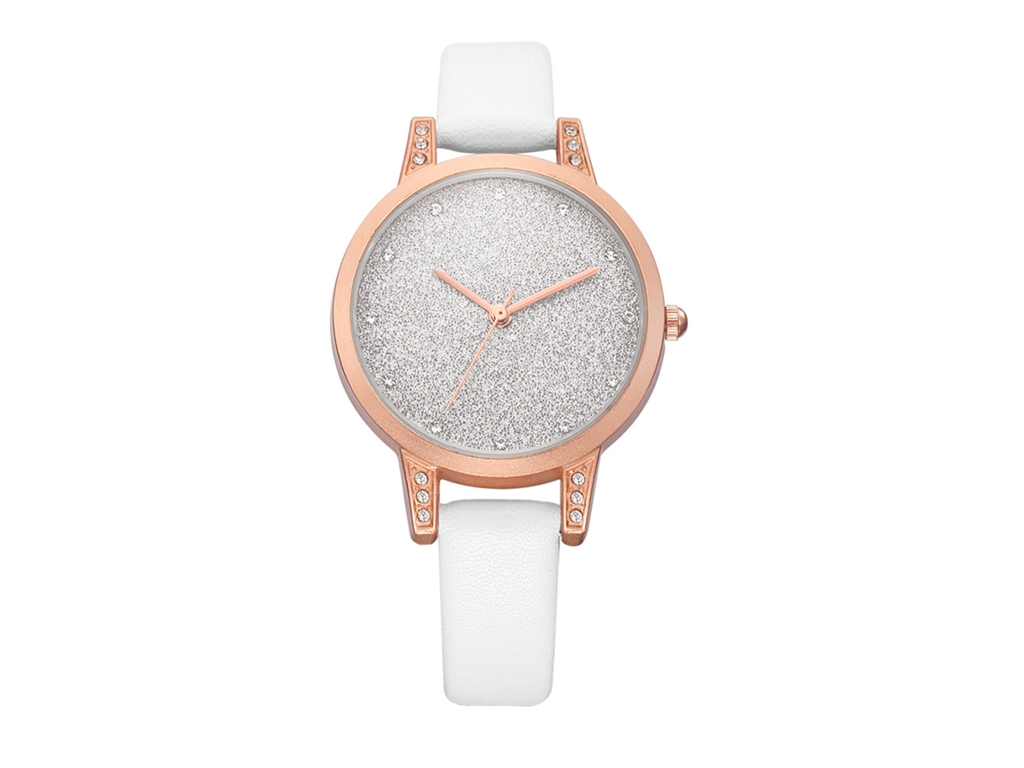 Relógio de Pulso Feminino Rebirth Elegante Moda Quartzo Branco