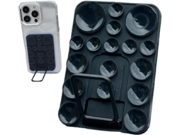 Suporte de silicone com ventosa para celular, ajustável.
