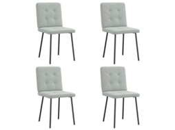 Vidaxl Cadeiras De Jantar 4 Pcs Veludo Cinzento-claro