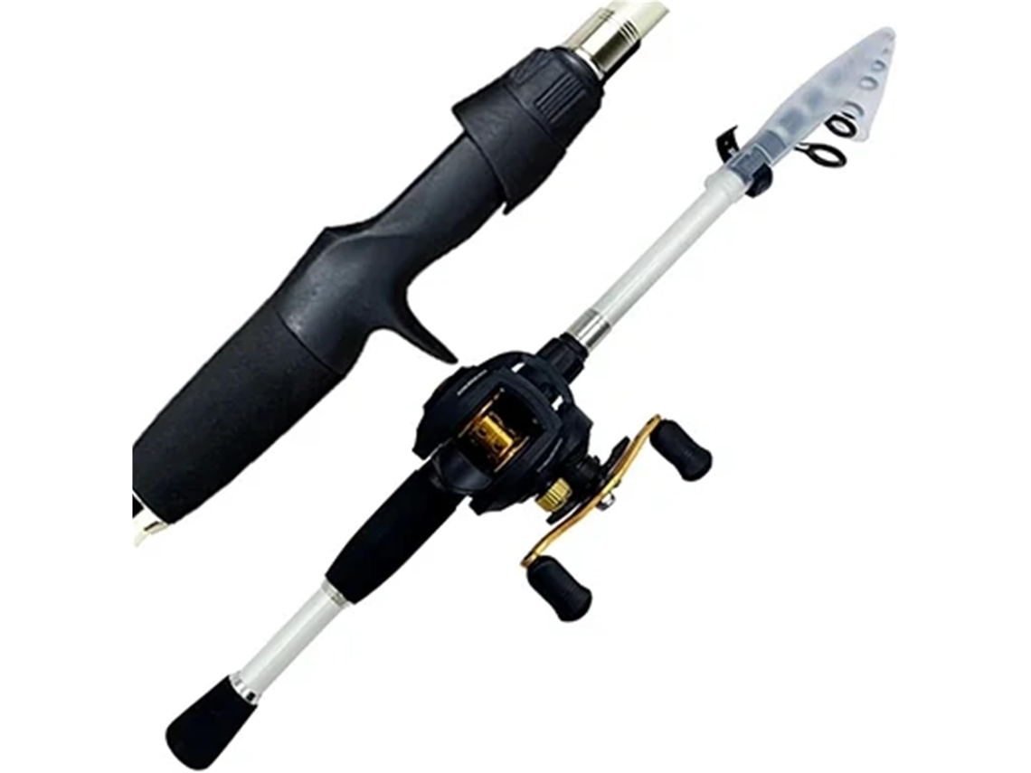 Vara Pesca Telescópica Carbono Portátil Ideal Iniciantes Experientes