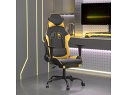 Cadeira Gaming Massagens C Apoio Pés Couro Artif Ouropreto Wsd9626 Lovely Home