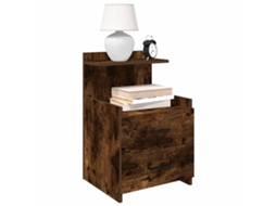 Vidaxl Mesa De Cabeceira Com 2 Gavetas Carvalho Fumado 40x36,5x62 Cm