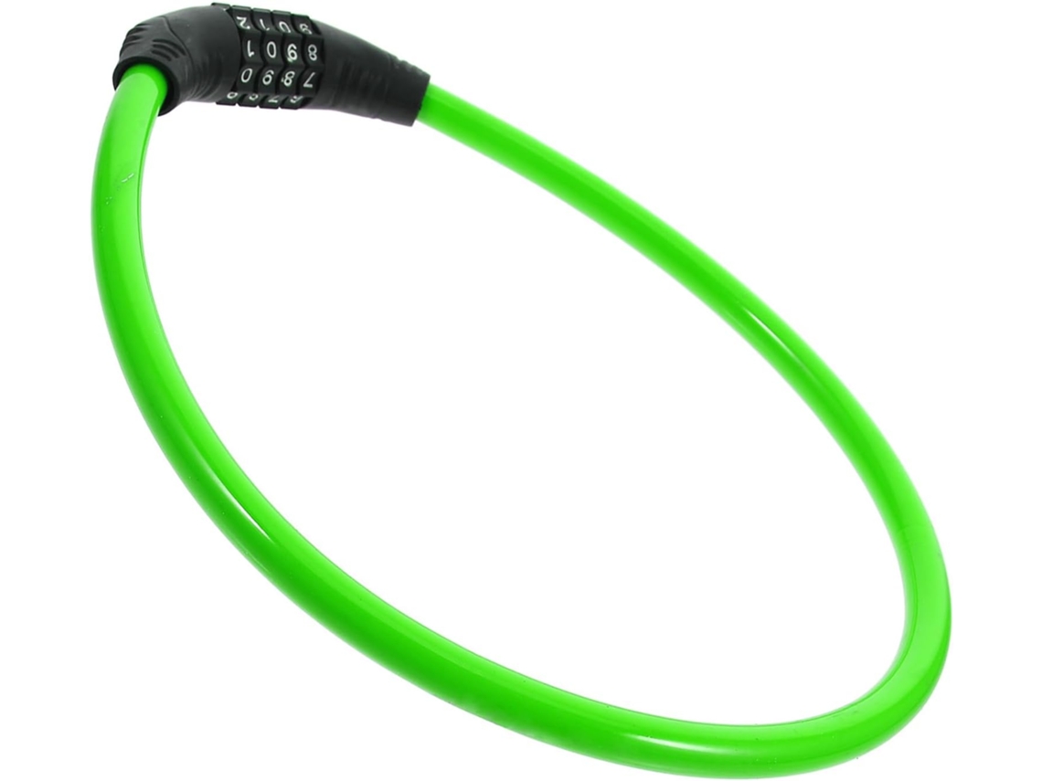 Cadeado De Corrente Para Bicicletas Em Aço Verde E Abs, Cadeado
