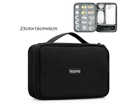 Bolsa para Acessórios de Viagem, Armazenamento de Acessórios Eletrônicos Portáteis, Bolsa Organizadora Duplo Cabo, Bolsa para Transporte para Cabos, Fla… Boona