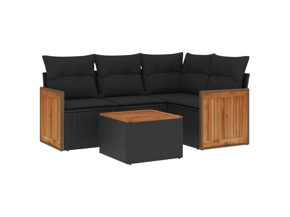 Garden Sofa Set, Garden Sofa Sets Vidaxl Preto Rattan / Vime (n/a)