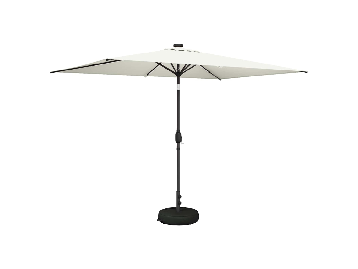 Vidaxl Guarda-sol De Jardim Com Luzes Led 200 X 300 Cm Poliéster Creme