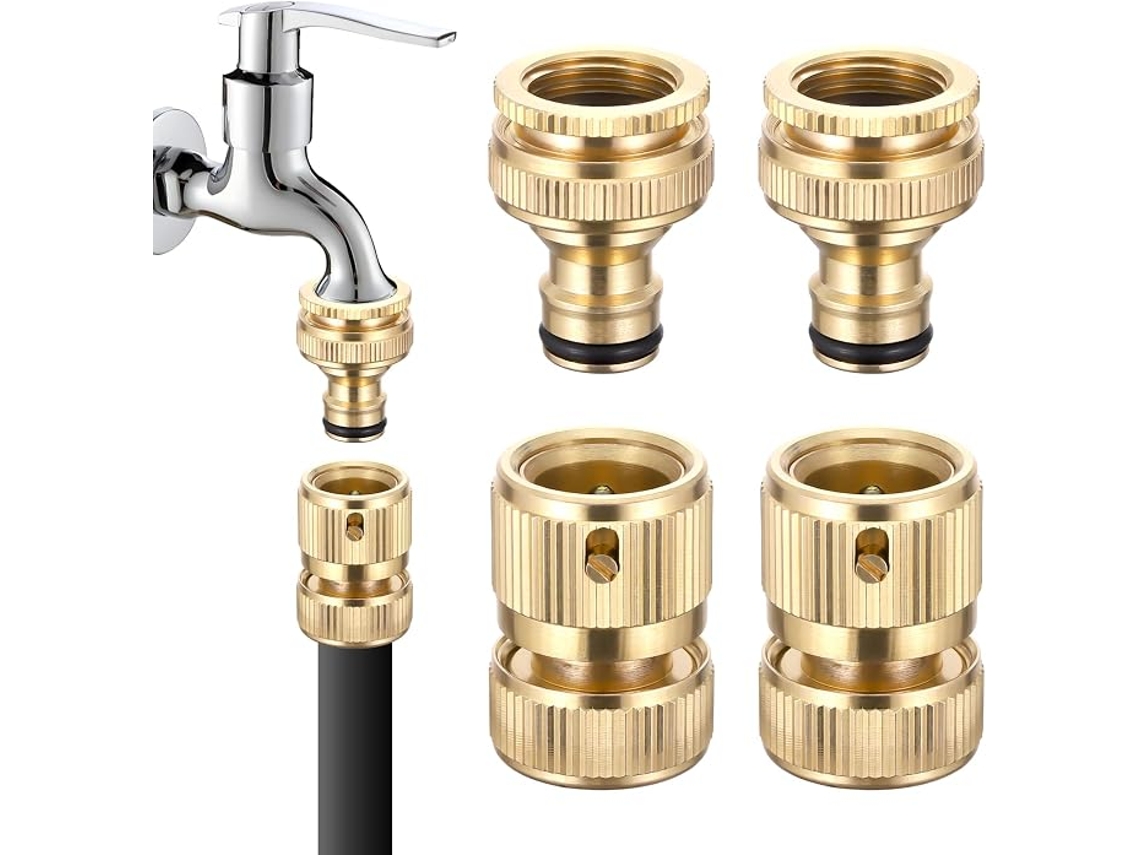 Conjunto De 2 Pares De Conexões Rápidas Em Latão 3/4 Polegadas