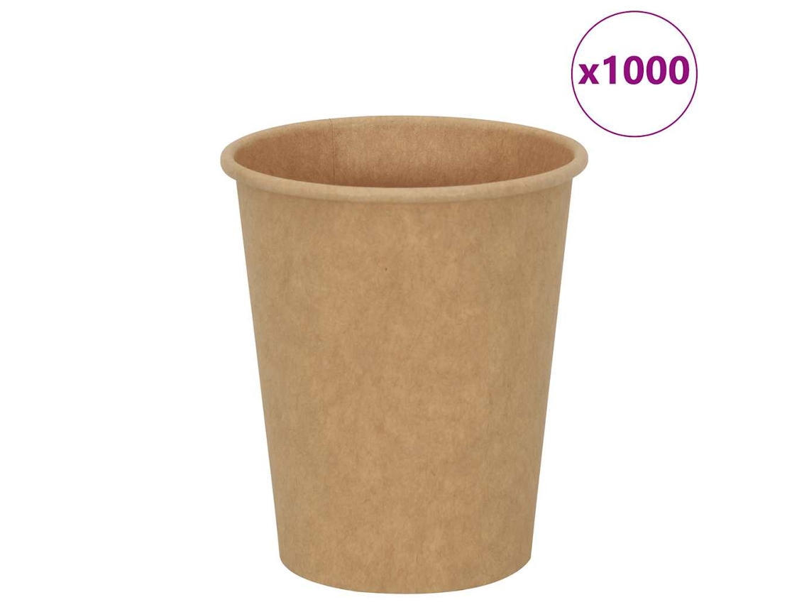 Vidaxl Copos De Café De Papel 1000 Pcs 8oz 200ml Castanho
