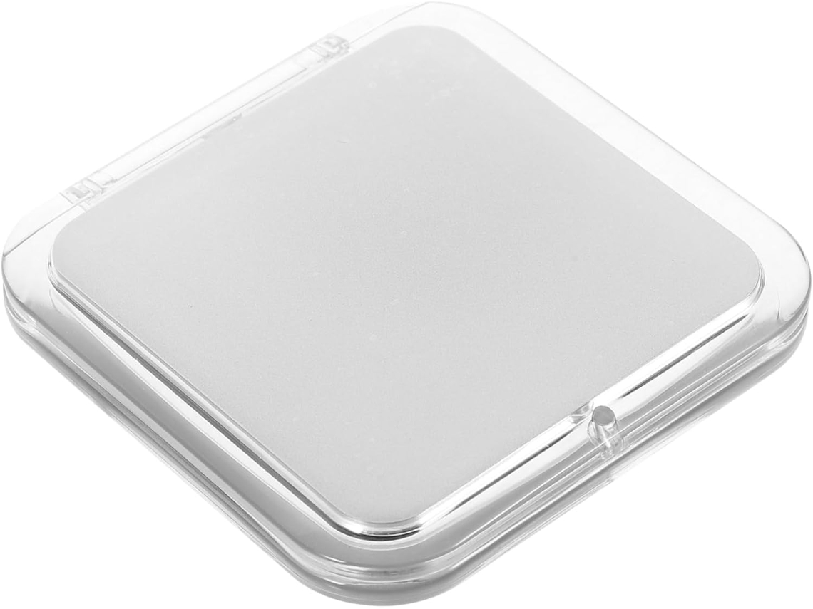 Espelho De Maquiagem Compacto Quadrado De Bolso Com Aumento De 7x Para Mulheres, Uso Diário, Viagens, Cinza