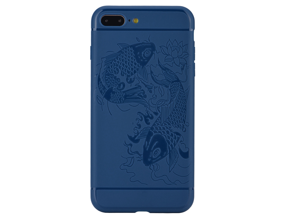 Capa de Telefone LAXISCREED Apple 7plus Azul Padrão Peixe