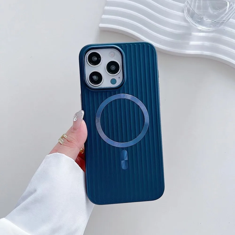 (azul, Iphone 16) Capa Elegante Fosca Com Carregamento Magnético Para Celular, Capa Protetora À Prova De Choque.