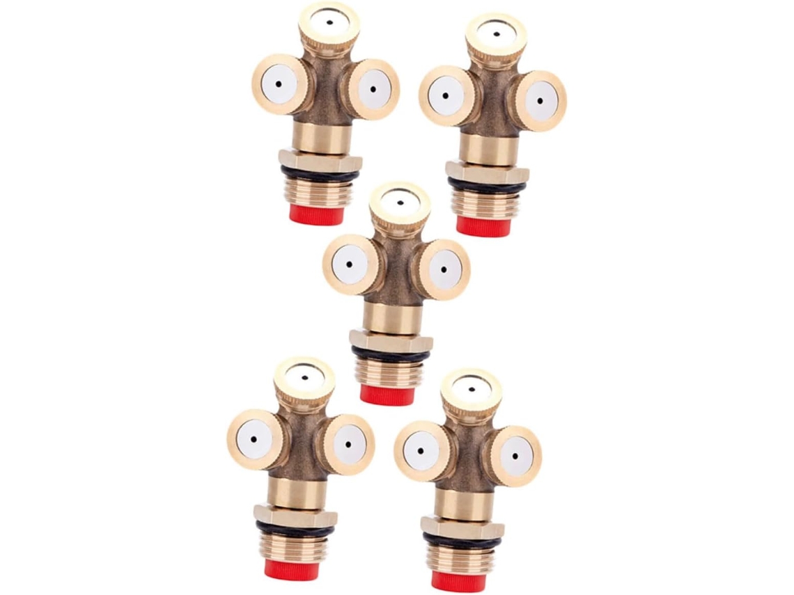 Conjunto De 5 Bicos Irrigação Em Latão Com Jato Uniforme E Design 3