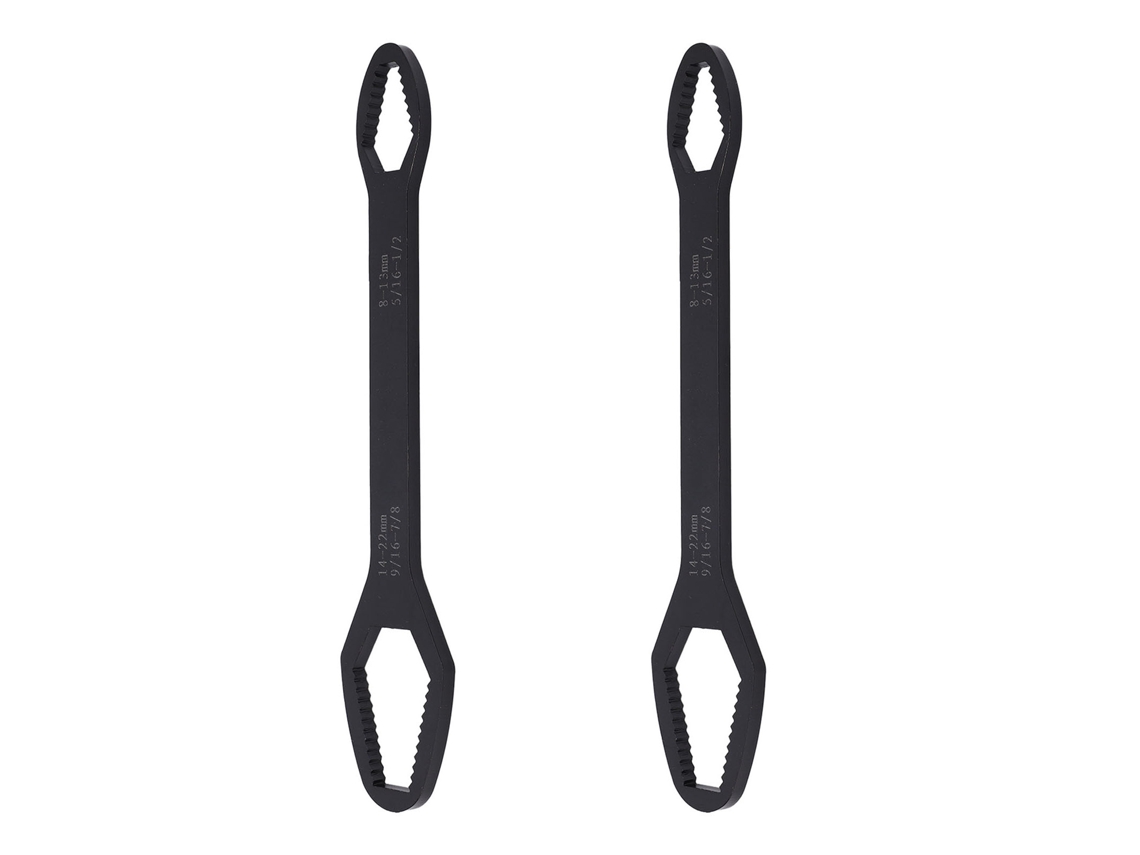 2 Peças Chave 8-22mm Bico Duplo Autoajustável Ferramenta Multifuncional Para Reparo Preto Eletroforético
