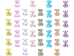 Conjunto de 160 delicados apliques de unha em resina texturizada no formato Urso.
