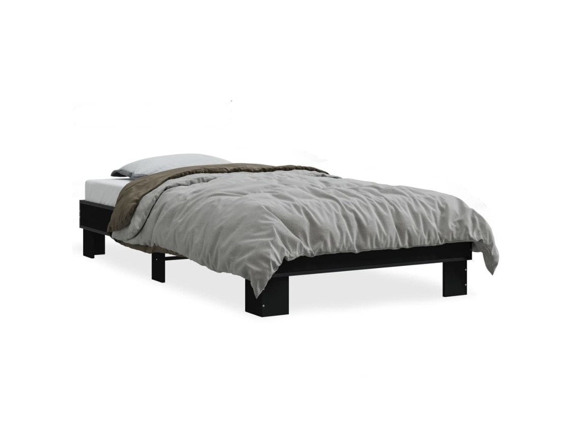 Bed Frame, Bed Frames Vidaxl Preto Madeira Processada (75 X 190 Cm)