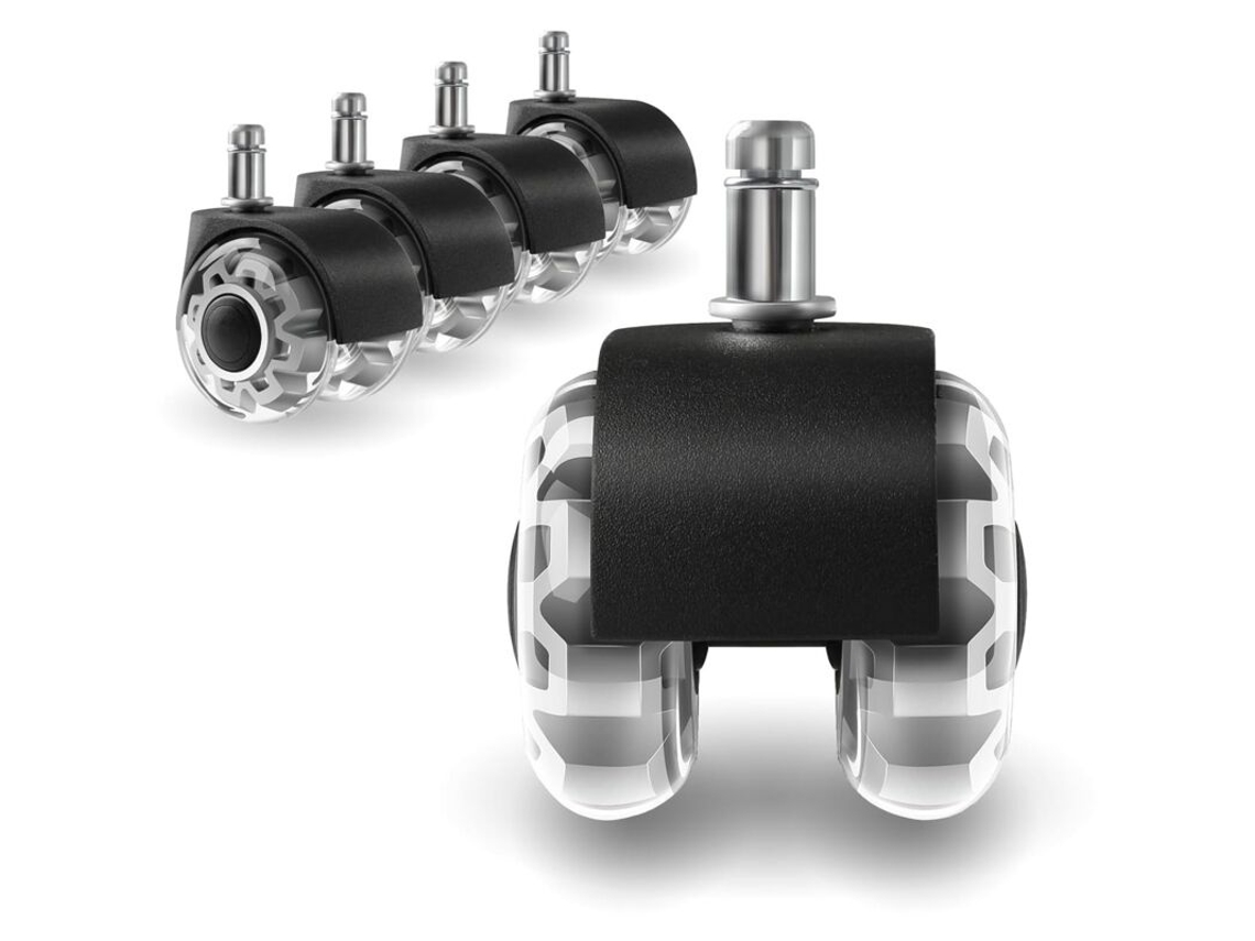 Lurelia Rodízios Para Cadeira De Escritório, Pack De 2, 11 Mm, 22 Mm, 360°, Silencioso, Antirriscos, Universal, Borracha, Resistente