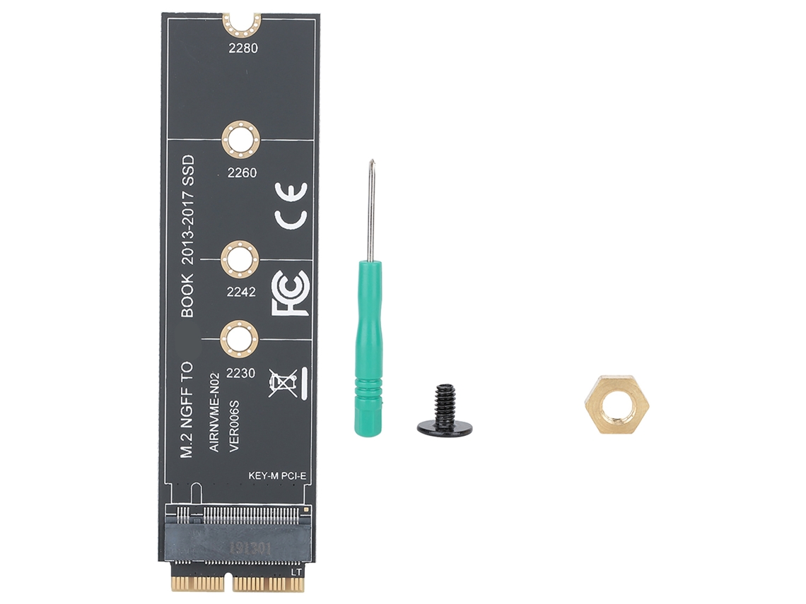 Placa Adaptadora M.2 Nvme Pcie3.0 Riser Para Macbook Air 2013-2017 Preto Abs