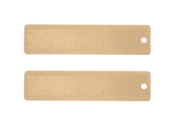 Conjunto de 2 Réguas Portáteis Latão Shineofi de 12cm com Escala Dupla, Ferramenta Compacta para Desenho e Medição Precisos