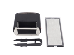 Kit de Carimbo Autoencrustante Personalizado com Tinta Preta, Impressão 1.5x0.5 polegadas | S/MARCA