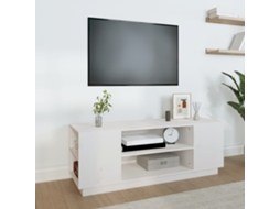 Vidaxl Móvel De Tv 110x35x40,5 Cm Madeira De Pinho Maciça Branco