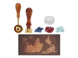 Kit De Sellos De Cera Para Iniciantes Mapa Europeo Retro Con Cera De Colores Para Sobres