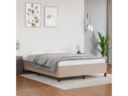 Estrutura De Cama 140x190 Cm Couro Artificial Cappuccino