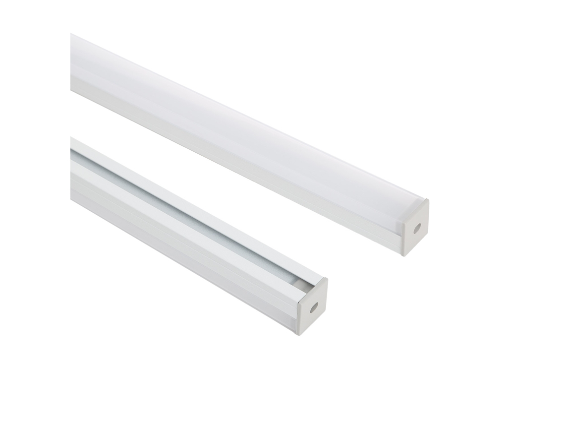 Perfil de alumínio suspenso 2m para fita de LED até 17mm branco 2m semitransparente