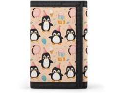Carteira Masculina Dobrável com Estampa Pinguim Fofa Viagens Escritório | S/MARCA