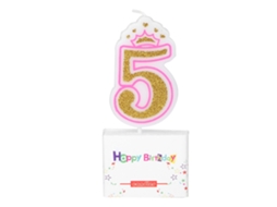 Velas de Aniversário para Meninas 0-8 Anos Sem Fumaça Números Bonitas para Bolo com S/MARCA
