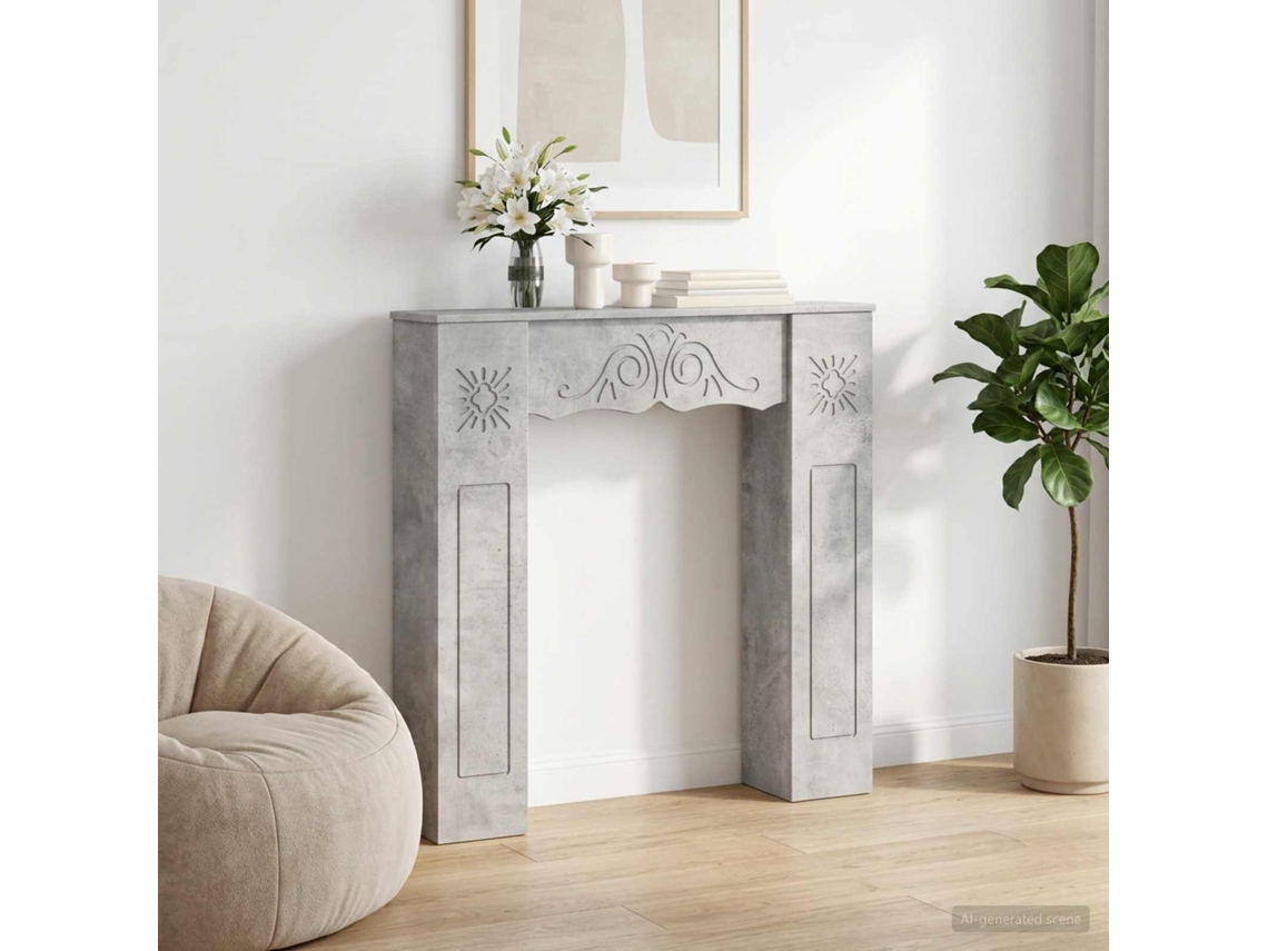 Vidaxl Moldura De Lareira Cinzento Cimento 102 X 20 X 102 Cm