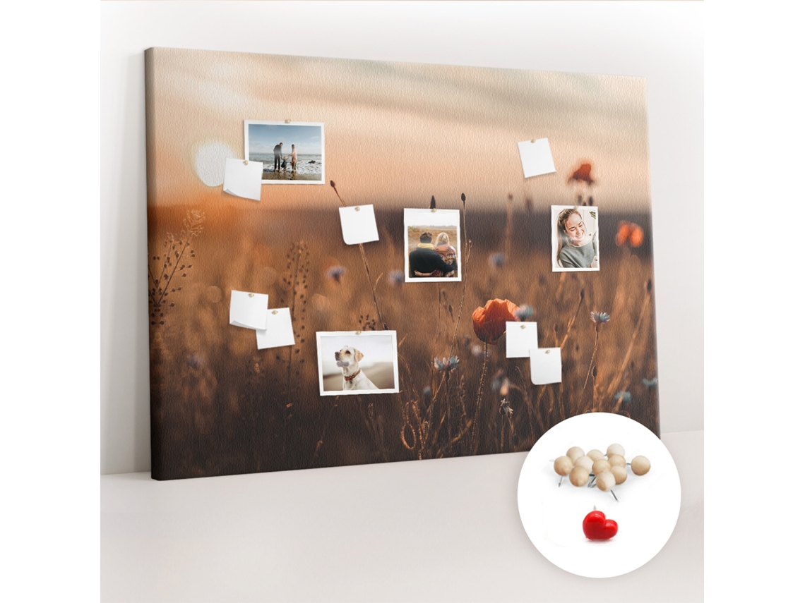 Quadro De Cortiça Com Impressão Campo Ao Amanhecer Para A Sala De Estar Espelharte (140x100 Cm)