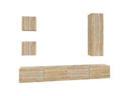 Tv Cabinet Set, Tv Cabinet Sets Vidaxl Marrom Madeira Processada (n/a)