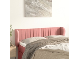 Vidaxl Cabeceira De Cama C/ Abas Veludo 147x23x78/88 Cm Rosa